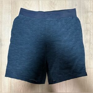 Lululemon THE Shorts Mens L 9" Blue Lined Running Yoga Athletic Performance